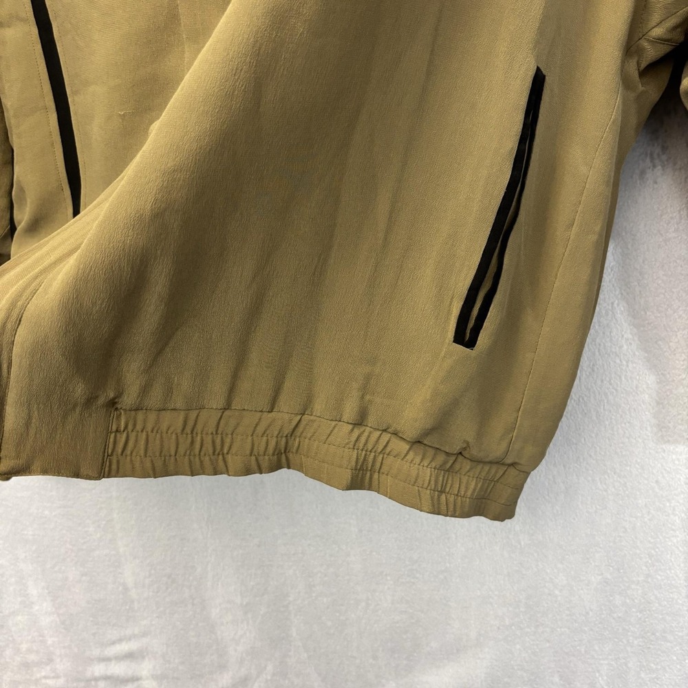 Vintage Roevelle 100% Silk Bomber Jacket Mens Large L Tan Lined Lightweight Zip - Picture 11 of 16